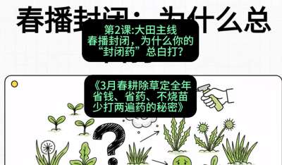第2节：大田主线，春播封闭，为什么你的&ldquo;封闭药&rdquo;总白打？，课程：《3月春耕除草定全年：省钱、省药、不烧苗、少打两遍药的秘密》