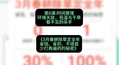 第6节：时间管理环境天敌，低温与干旱&mdash;&mdash;看不见的杀手，课程：《3月春耕除草定全年：省钱、省药、不烧苗、少打两遍药的秘密》